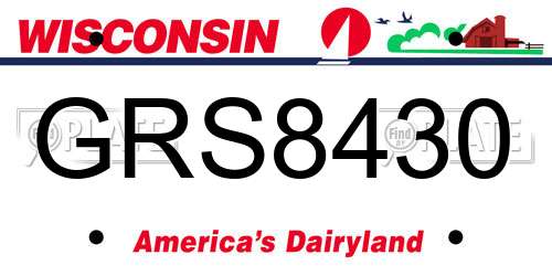 GRS8430 Wisconsin License Plate