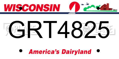 GRT4825 Wisconsin License Plate