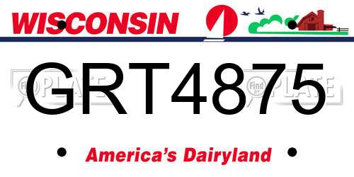 GRT4875 Wisconsin License Plate