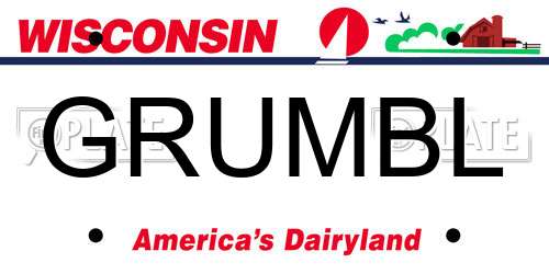 GRUMBL Wisconsin License Plate