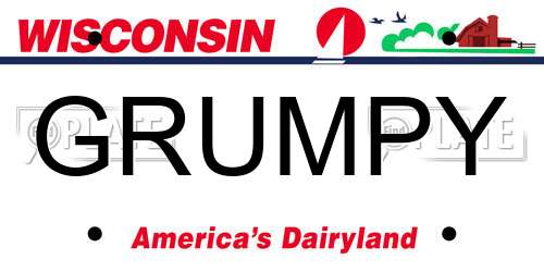 GRUMPY Wisconsin License Plate