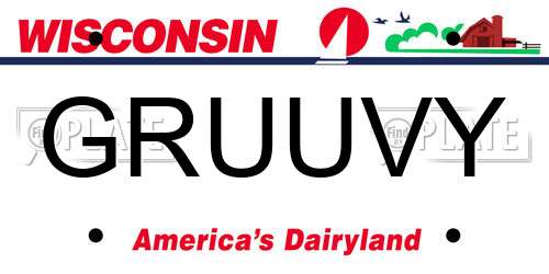 GRUUVY Wisconsin License Plate