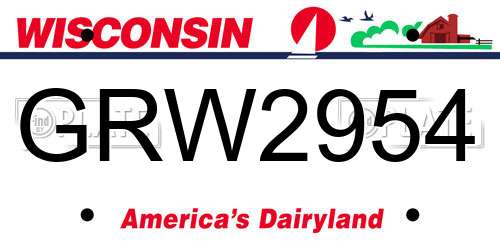 GRW2954 Wisconsin License Plate