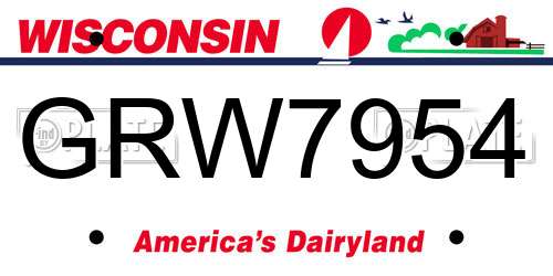 GRW7954 Wisconsin License Plate