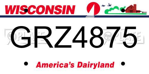 GRZ4875 Wisconsin License Plate
