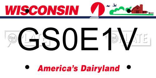 GS0E1V Wisconsin License Plate