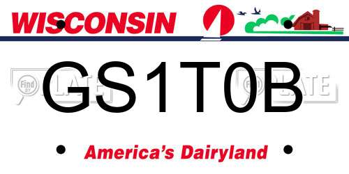 GS1T0B Wisconsin License Plate