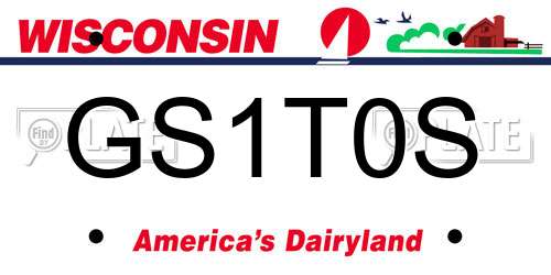 GS1T0S Wisconsin License Plate