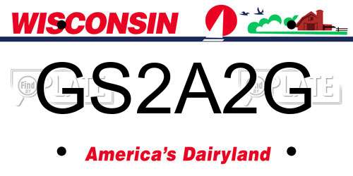 GS2A2G Wisconsin License Plate