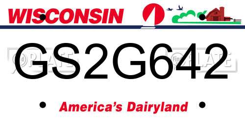 GS2G642 Wisconsin License Plate