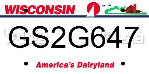 GS2G647 Wisconsin License Plate