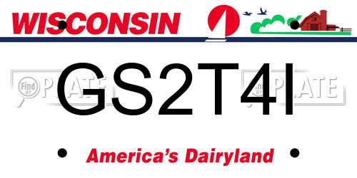 GS2T4I Wisconsin License Plate