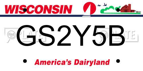 GS2Y5B Wisconsin License Plate