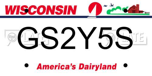 GS2Y5S Wisconsin License Plate