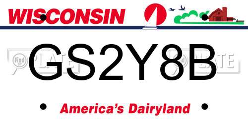 GS2Y8B Wisconsin License Plate