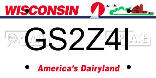 GS2Z4I Wisconsin License Plate