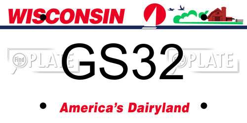 GS32 Wisconsin License Plate