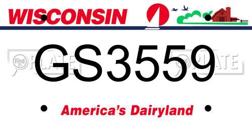GS3559 Wisconsin License Plate