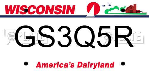 GS3Q5R Wisconsin License Plate