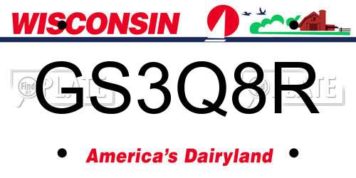 GS3Q8R Wisconsin License Plate