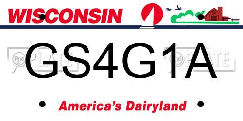 GS4G1A Wisconsin License Plate