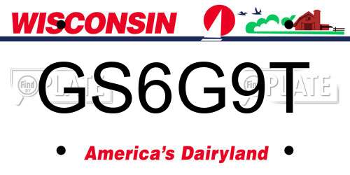 GS6G9T Wisconsin License Plate
