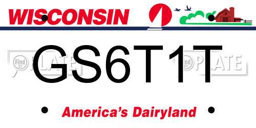 GS6T1T Wisconsin License Plate