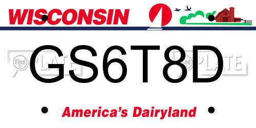 GS6T8D Wisconsin License Plate