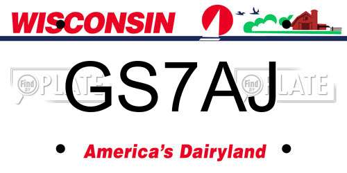 GS7AJ Wisconsin License Plate