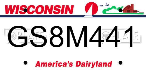 GS8M441 Wisconsin License Plate