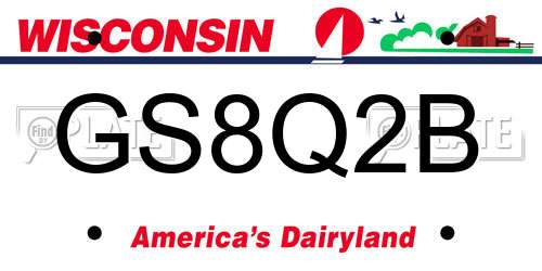 GS8Q2B Wisconsin License Plate