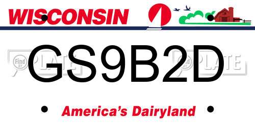 GS9B2D Wisconsin License Plate