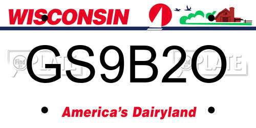 GS9B2O Wisconsin License Plate