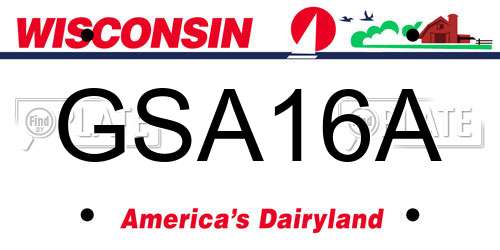 GSA16A Wisconsin License Plate