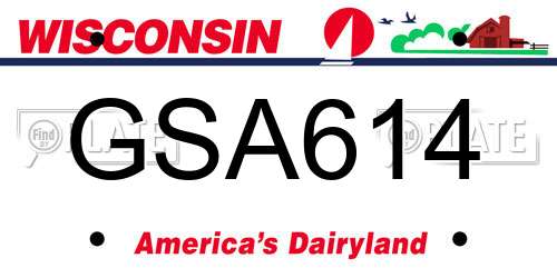GSA614 Wisconsin License Plate