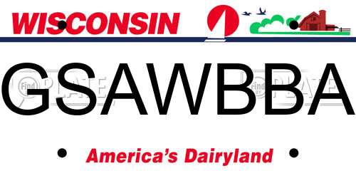 GSAWBBA Wisconsin License Plate