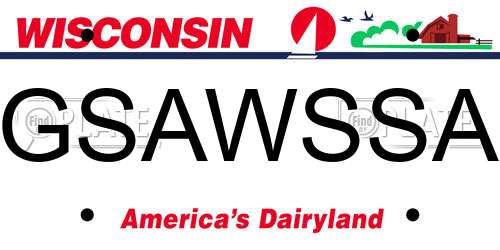 GSAWSSA Wisconsin License Plate