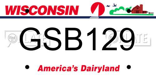 GSB129 Wisconsin License Plate