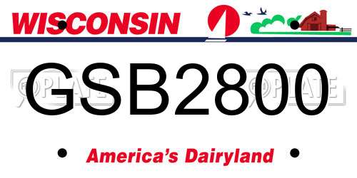 GSB2800 Wisconsin License Plate