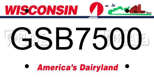 GSB7500 Wisconsin License Plate