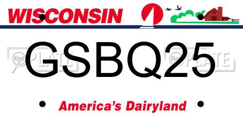 GSBQ25 Wisconsin License Plate