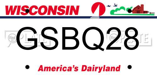 GSBQ28 Wisconsin License Plate