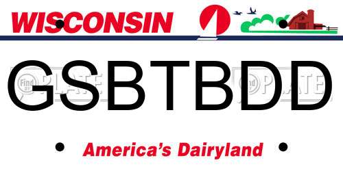 GSBTBDD Wisconsin License Plate