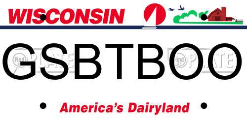 GSBTBOO Wisconsin License Plate