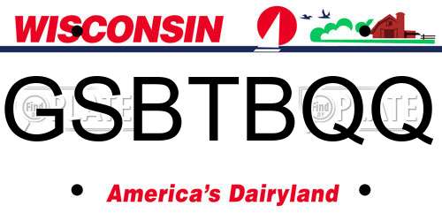 GSBTBQQ Wisconsin License Plate