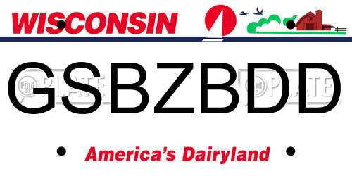 GSBZBDD Wisconsin License Plate