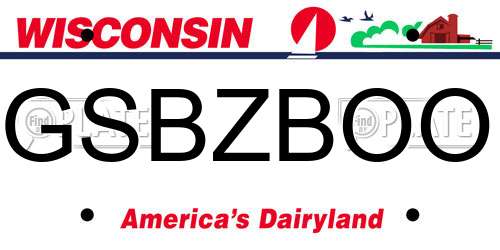 GSBZBOO Wisconsin License Plate