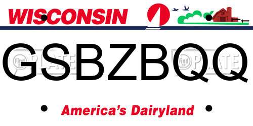 GSBZBQQ Wisconsin License Plate