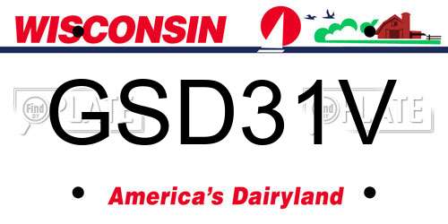 GSD31V Wisconsin License Plate