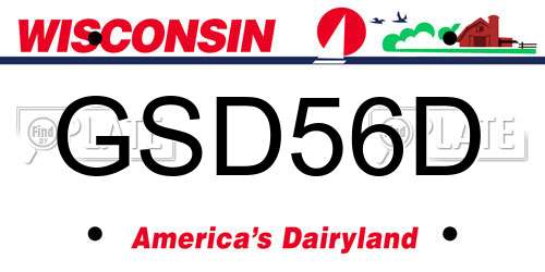 GSD56D Wisconsin License Plate